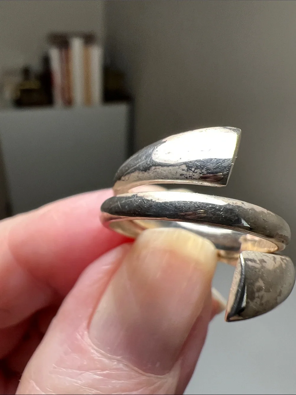 Modern Open-Ended Silver Wrap Ring - Polished 925 Sterling Silver- Heirloom